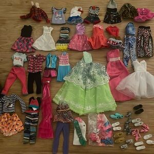Barbie Doll Sized Clothing and Shoe Lot